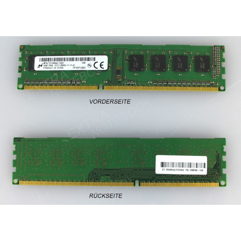 4GB DDR3 Arbeitsspeicher PC3-12800U MT8JTF51264AZ-1G6E1